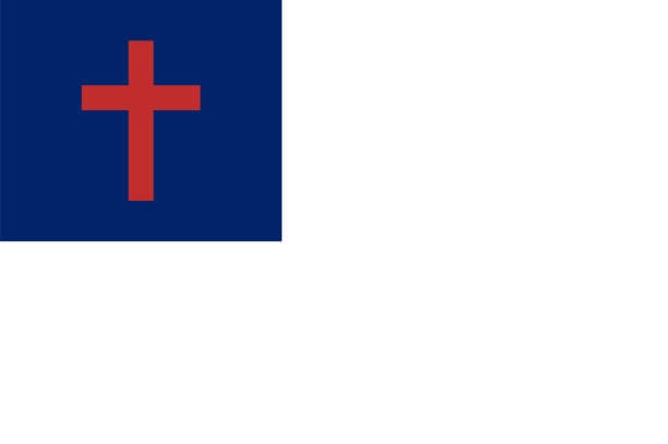 Christian flag - International official ecumenical banner of the christianity USA communities